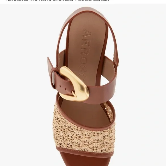 AEROSOLES Women's Tan and Brown Sandals - Picture 4 of 8